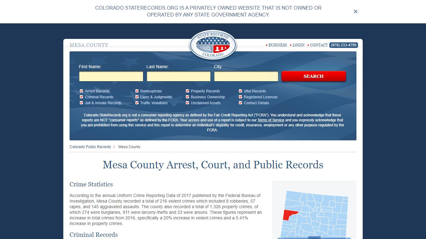 Mesa County Arrest, Court, and Public Records